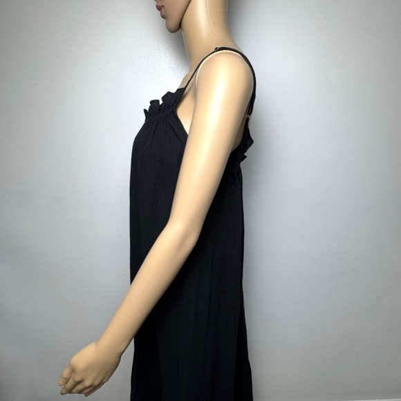 NWT J. CREW Ruffle Beach Dress Coverup Airy Gauze Size XS-M* Black Oversized - Picture 4 of 10